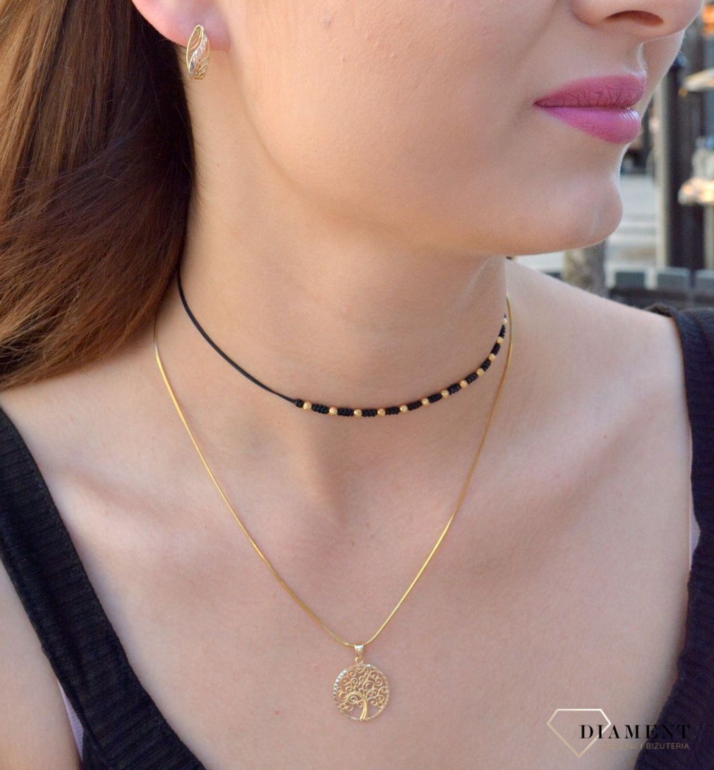 Złota zawieszka 'Drzewko szczęścia grawerowane' ZA 4693A 333. Nowoczesna zawieszka złota. Zawieszka drzewko szczęścia grawerowana. Zawieszka złota damska. Zawieszka złota na prezent. Zawieszka złota.jpg